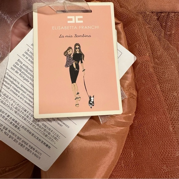 Elisabetta Franchi La Mia Bambina Rosa Se Vuoi Puoi Dobby Mesh Skirt Women’s XS - Picture 9 of 12